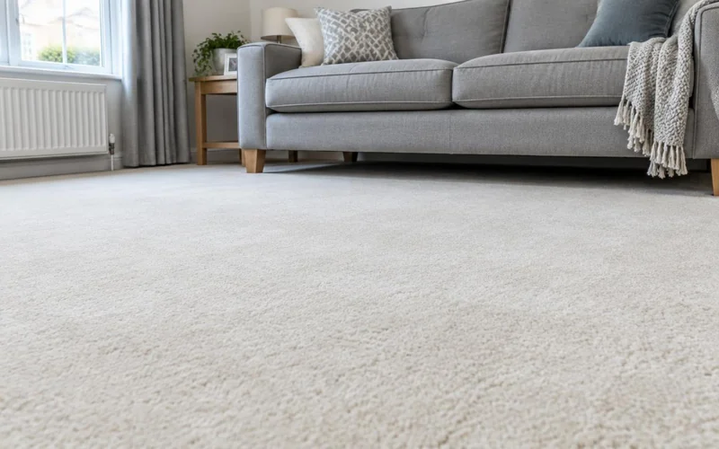 Living room carpet after cleaning